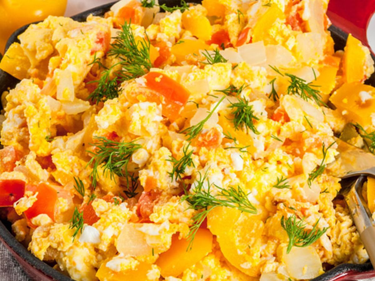 Eggs with vegetables Platter