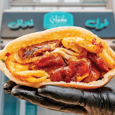 Date Ajwa paste omelet sandwich