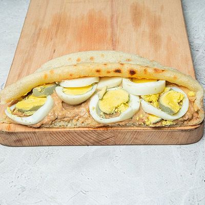 Foul with Boiled Eggs Sandwich