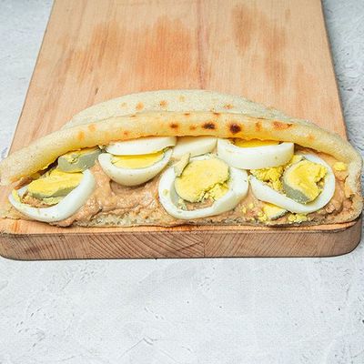 Foul with Boiled Eggs Sandwich