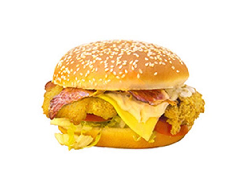 Fried Chicken With Beef Bacon Sandwich