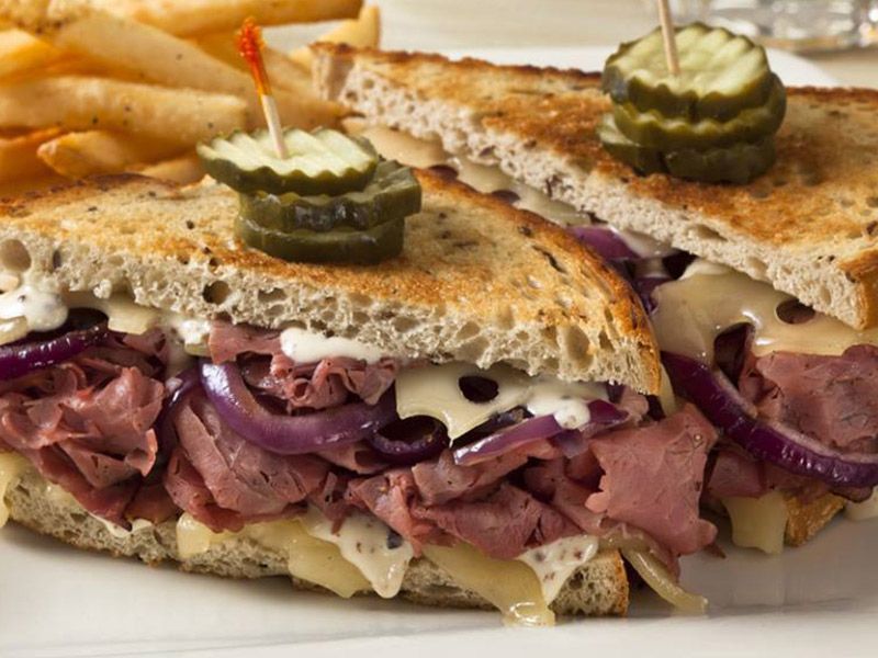 Smoked Beef And Panini Cheese Sandwich