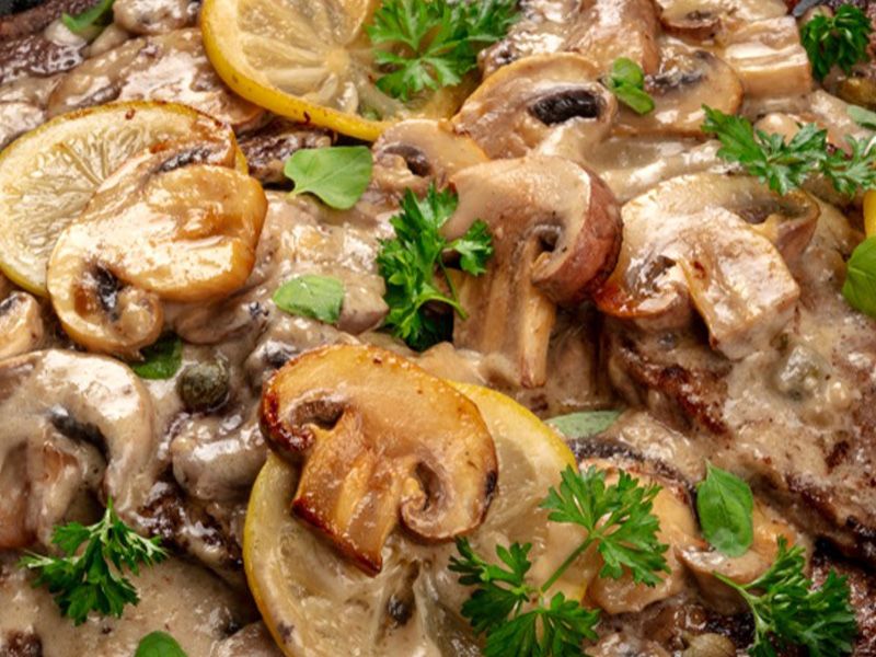 Piccata With Mushroom Platter
