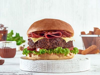 Tasty Beef Burger Bacon Sandwich