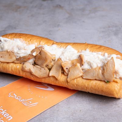 Chicken mushroom and mozzarella sandwich