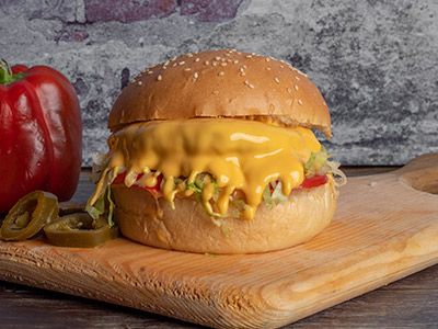 Beef Burger With Cheese Sandwich