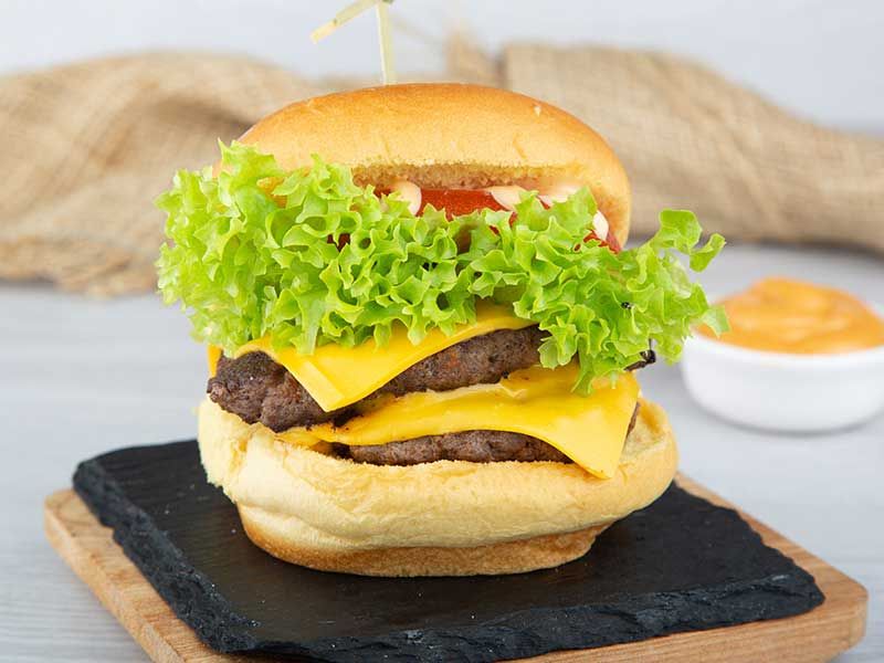 Charcoal Cheese Beef Burger Sandwich