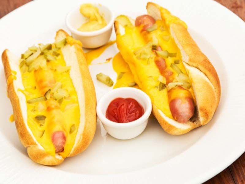 Hot Dog With Cheese Sandwich