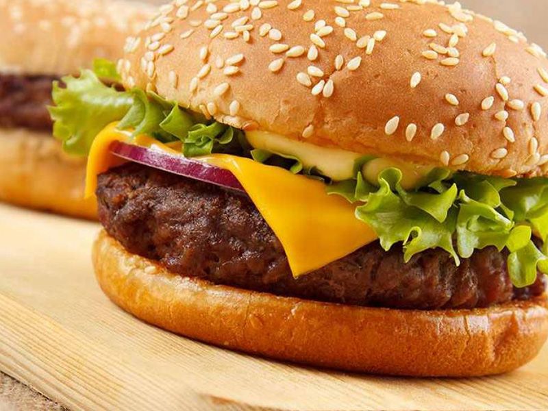 Beef Burger With Cheese Sandwich