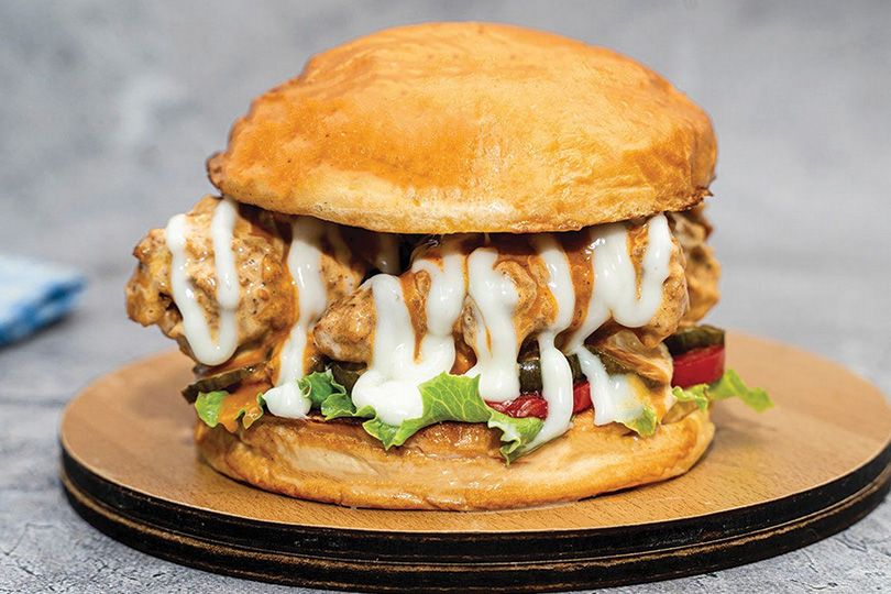 Chicken Ranch Burger Round bread Sandwich