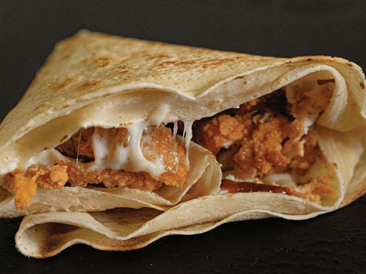 Spicy chicken strips crepe