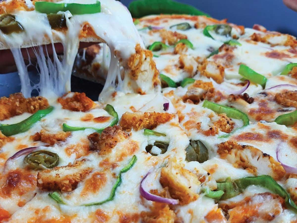 Chicken strips ranch pizza