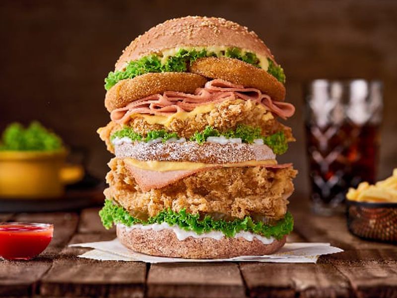 Crispy Chicken With Turkey Sandwich