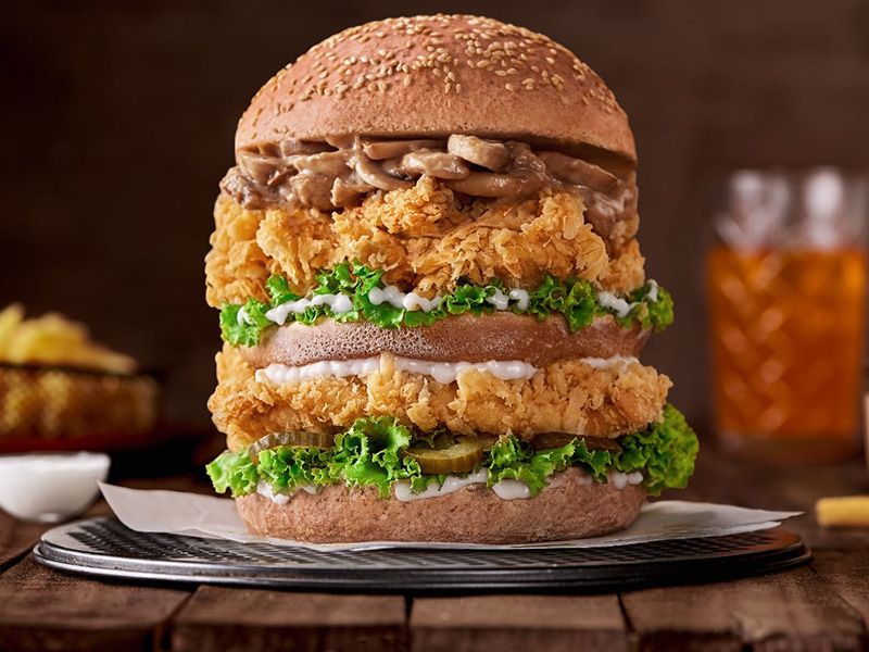 Crispy Chicken With Mushroom Sandwich