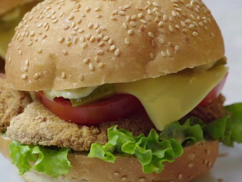 single chicken coleslaw sandwich