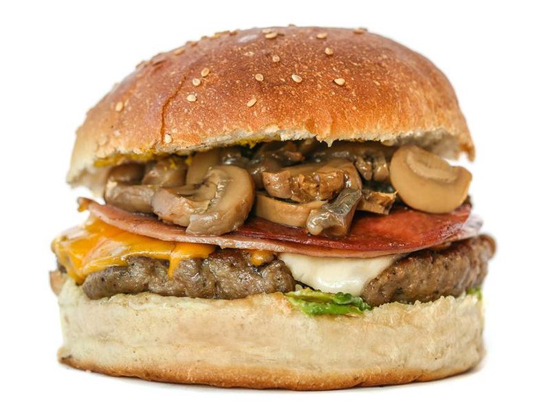 Chicken Burger With Mushroom Sandwich