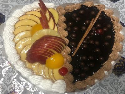 Half Chocolate And Half Cream Apple Torte