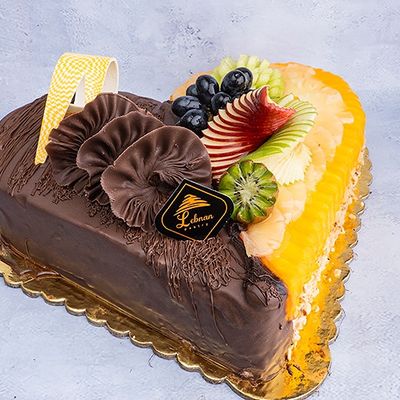 Half And Half Torte Piece Large Heart
