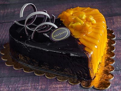 Half And Half Big Heart Torte
