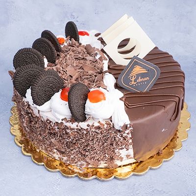 Torte Piece Half Black Half Round 24