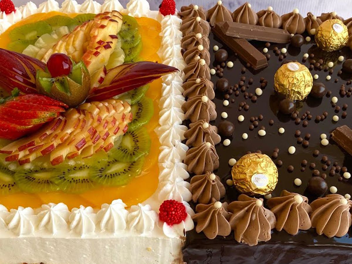 Half Chocolate Half Cream Torte