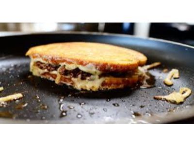 Beef Burger With Eggs Toast
