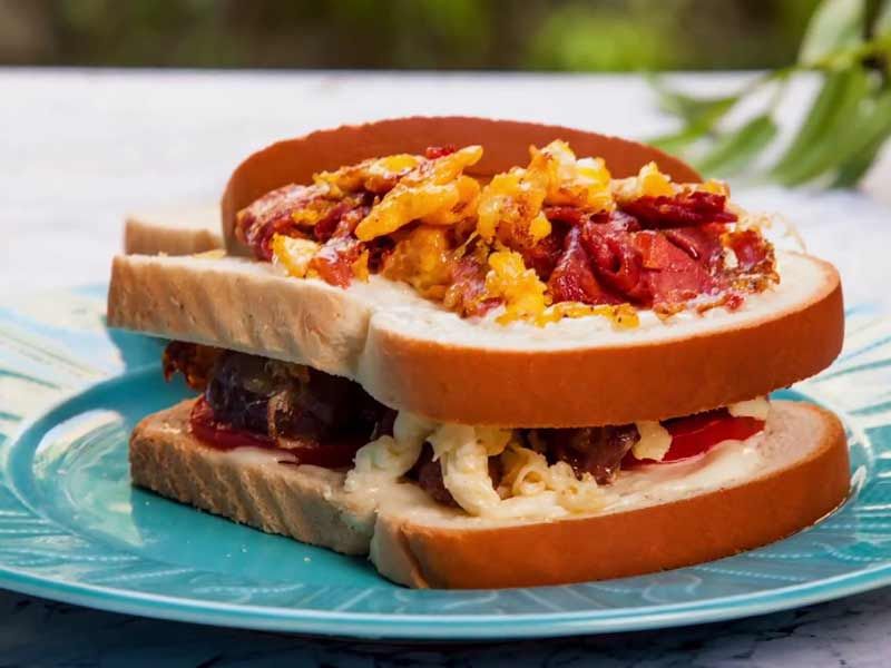 Roumi Cheese With Pastrami Toast