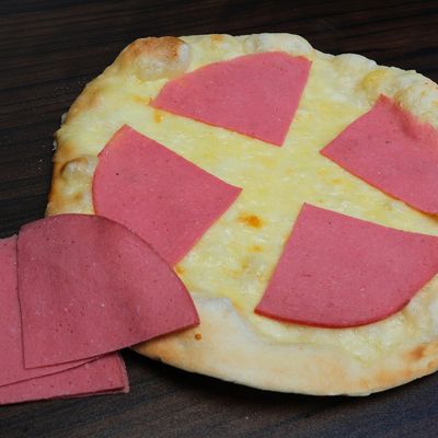Cheese Manoushe With Halawani Luncheon Slices