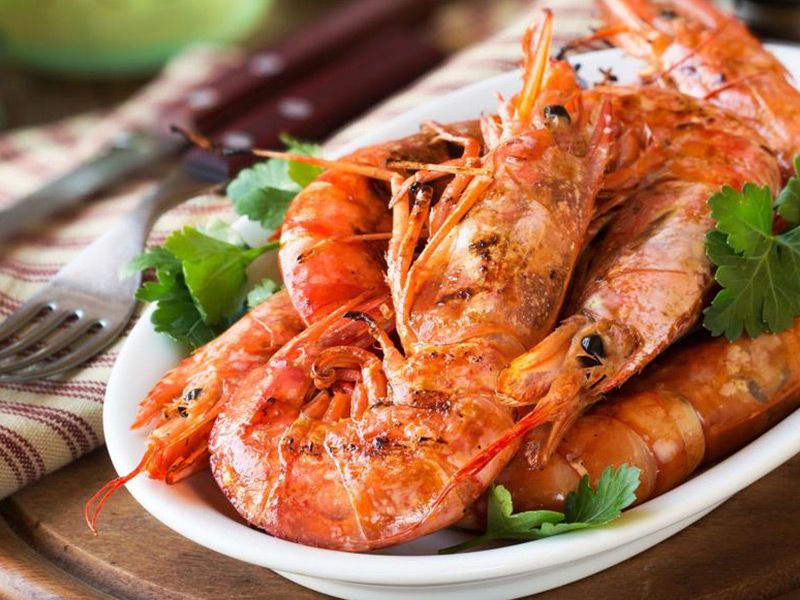 Grilled Shrimp With French Fries