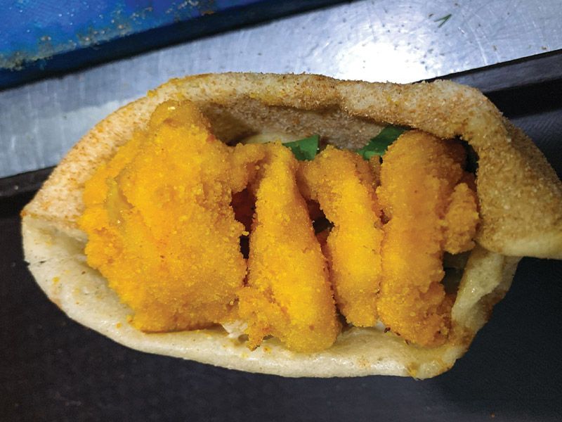 Baladi Bread Shrimp Sandwich