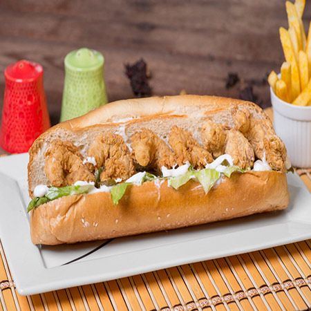 Crispy Shrimp With Cheese Sandwich