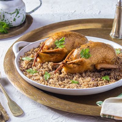 2 Stuffed pigeons with rice or grits