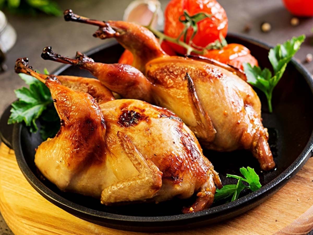 A pair of Grilled pigeon