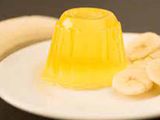 Jelly With Banana And Strawberry Sauce
