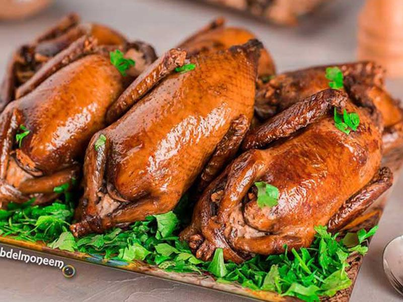 Stuffed Pigeon With Grits