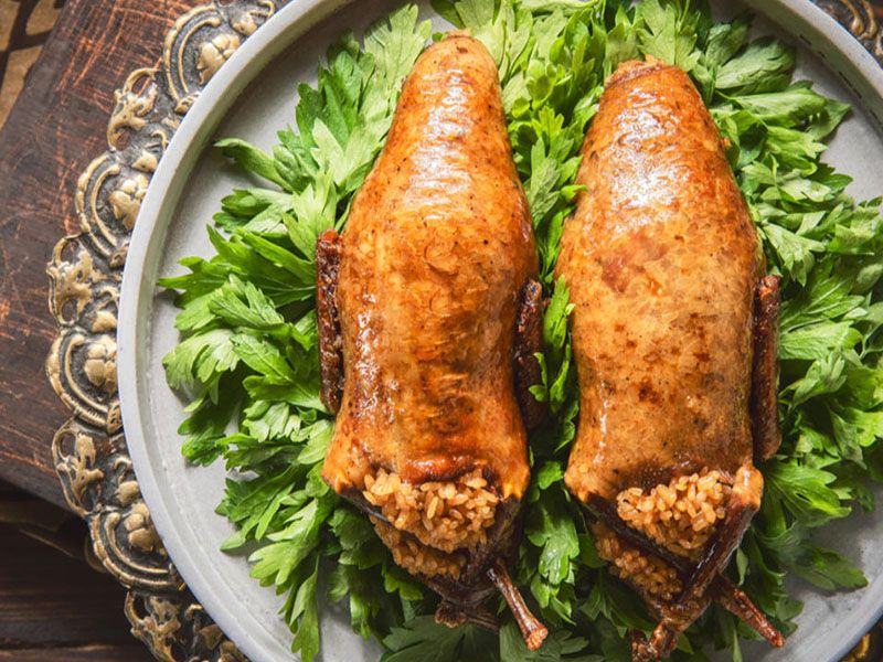 Stuffed Pigeon With Rice
