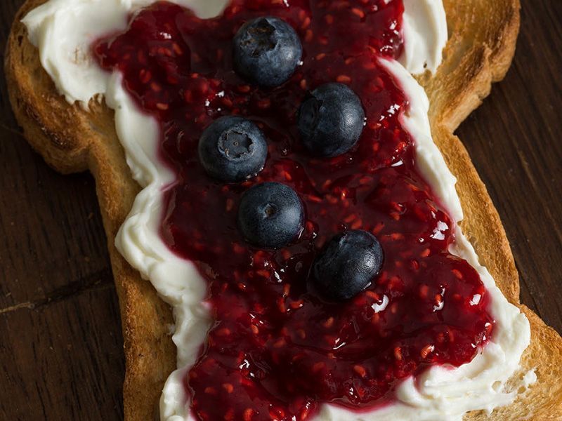Toast Bread With Butter And Jam