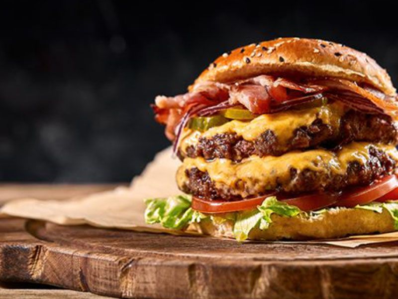 Double Cheese Beef Burger Sandwich