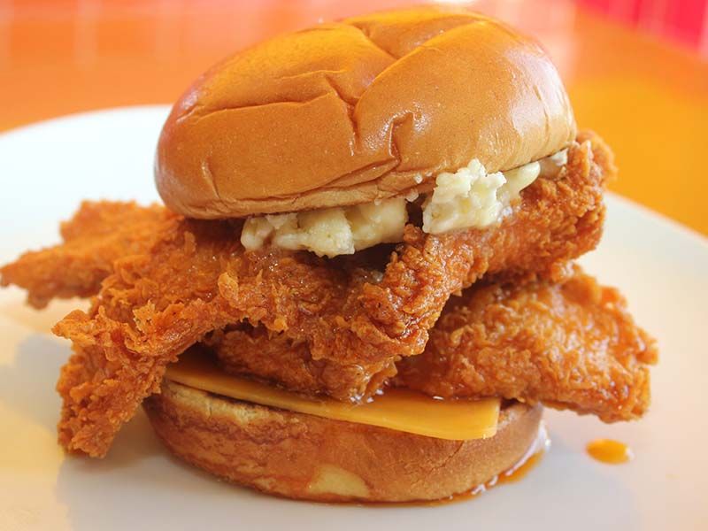 Double Fried Chicken Burger Sandwich