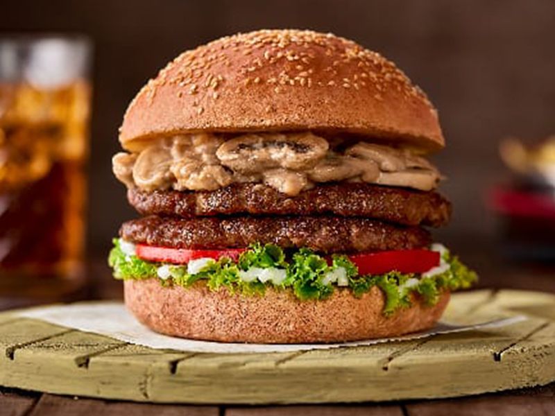 Beef Burger With Mushroom Sandwich
