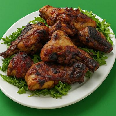 Grilled Chicken On Charcoal