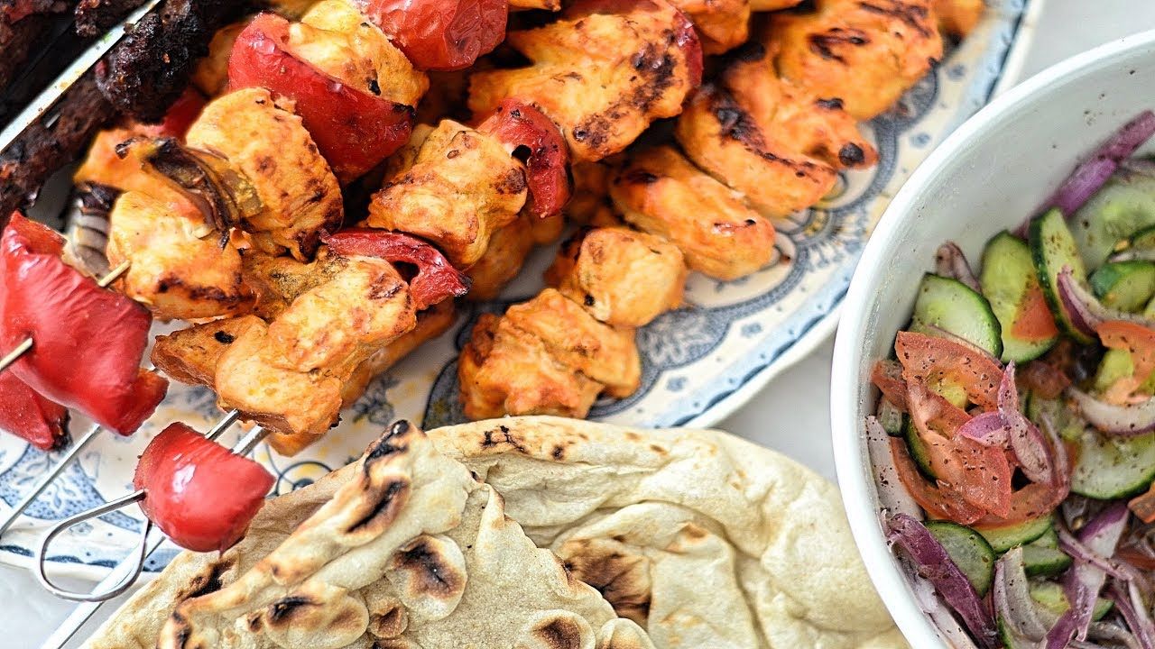 Whole Grilled Chicken Shish With Bread