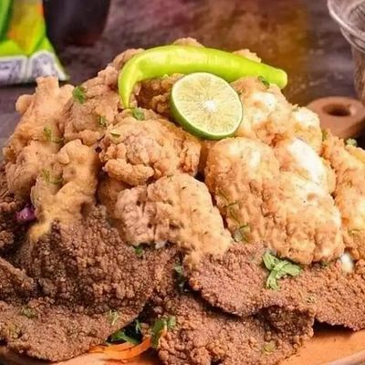 1/4 kilo liver and Mokh with shrimp