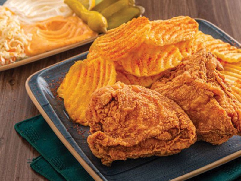 Quarter Broasted chicken meal - breast and wings
