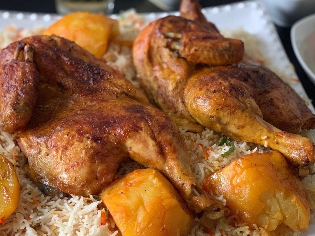 1/4 Chicken Shish Or Shawaya Thigh With White Rice And Mixture