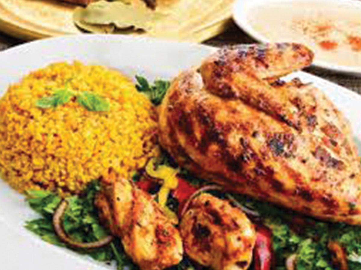 quarter shish chicken breast with rice