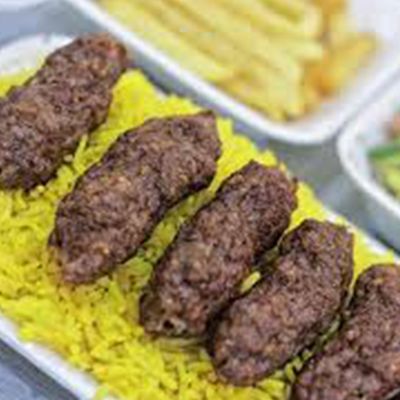 ربع كفتة + أرز + بطاطس مقلية