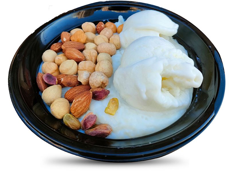 Ice Cream And Nuts Rice Pudding