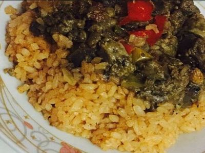 Yellow Rice With Grilled Alexandrian meal Liver