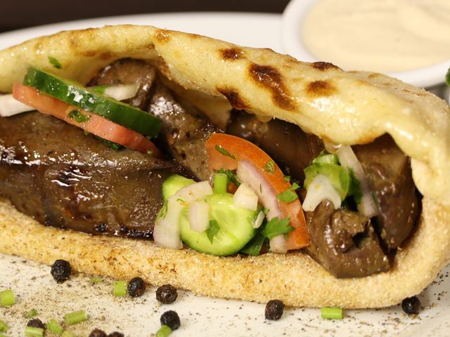 Baladi liver sandwich